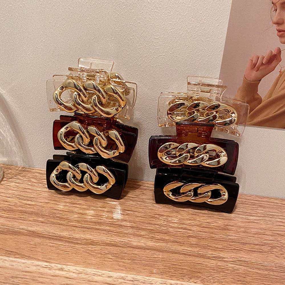 Kẹp Tóc Kim Loại Hình Vuông Phong Cách Hàn Quốc Cho Nữ