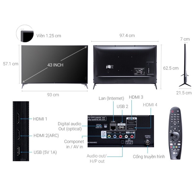 Smart TV LG 4K 43UJ652