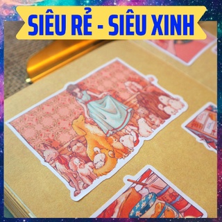 set 2 tờ sticker hoạt họa phong cách vintage - made by unistore- uni016