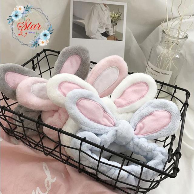 Băng Đô Turban Nơ Tai Thỏ Vải Nhung Êm Mượt Dùng Rất Thích C17