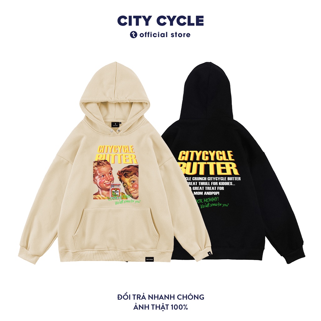 Áo hoodie local brand butter City Cycle - áo nỉ dài tay có mũ form rộng dáng unisex