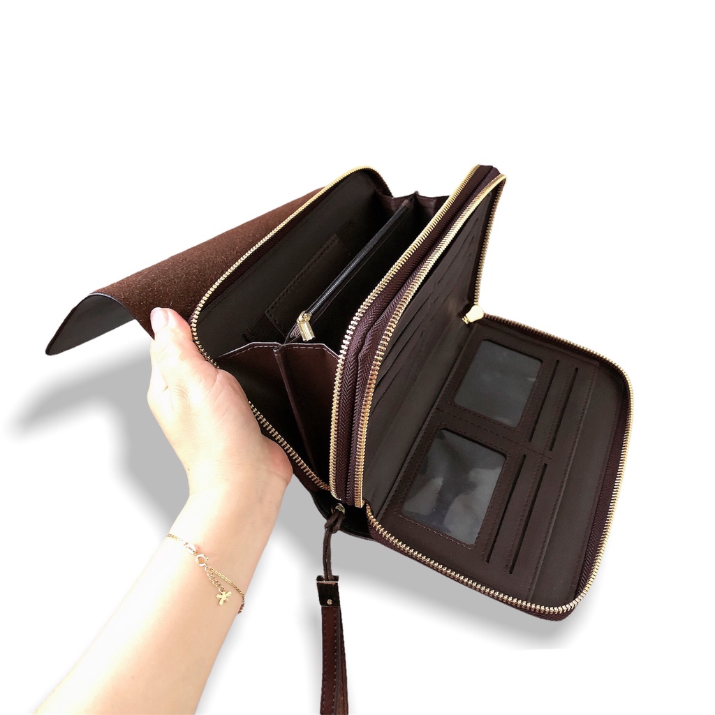 Ví nam hàng hiệu đẹp Ví cầm tay Nam da bò cao cấp mã V542