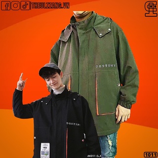 Áo Khoác Jackets Nam Nữ Kaki 2 Lớp UNISEX Bomber Nam Nữ Form Rộng Chất Siêu Đẹp Thêu DESTINI - AK1011
