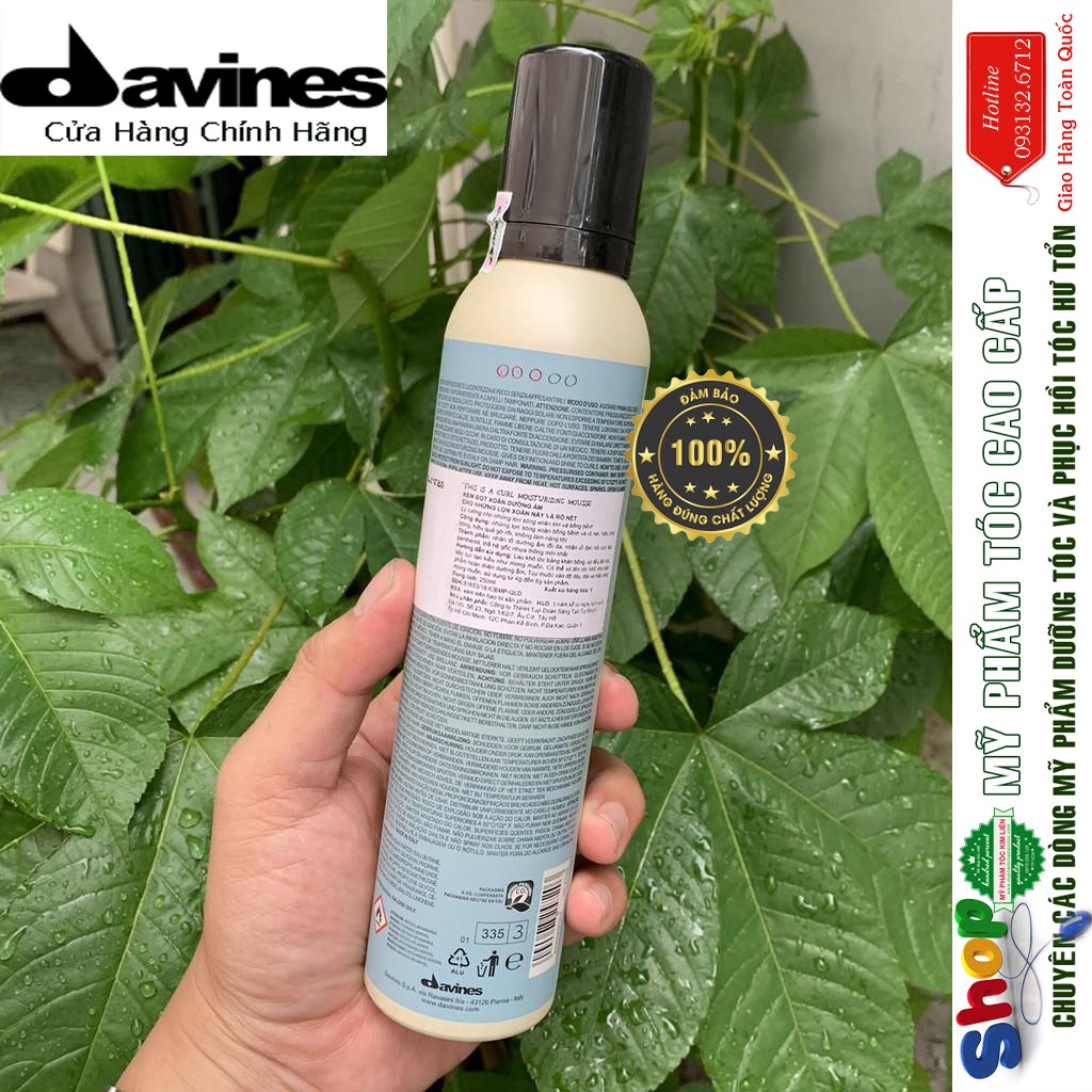 [Davines-Italia] Kem Bọt Dưỡng Ẩm Cho Tóc Xoăn Curl Moisturizing Mousse Davines 250ml