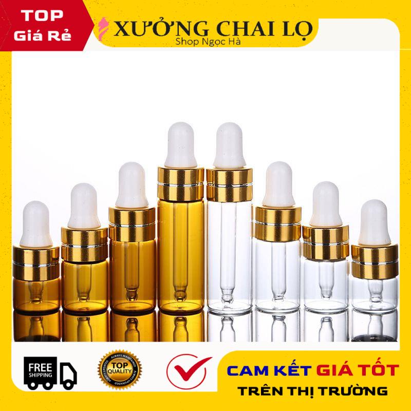 Lọ Chiết Serum ❤ GIÁ RẺ NHẤT ❤ Lọ Đựng Tinh Dầu Nước Hoa Thủy Tinh Mỏng Bóp Giọt 2ml,3ml,5ml chiết tinh chất