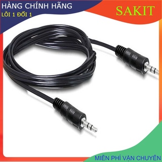 Cáp chuyển - Jack chuyển từ điện thoại ra loa - audio 2 đầu 3.5 mm ( Cáp dài 1,5m - giao màu ngẫu nhiên ).