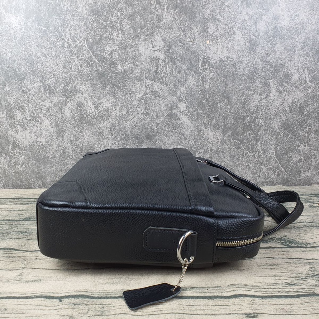 [Da thật] Túi công sở nam nữ; Cặp đựng laptop da bò thật vân mill CD308 (Black) - 100% da bò thật, BH 3 năm | BigBuy360 - bigbuy360.vn