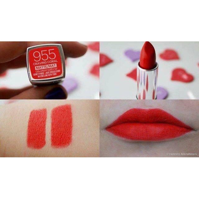 Son Maybelline Color Sensational Matte Lipstick 955 Craving Coral