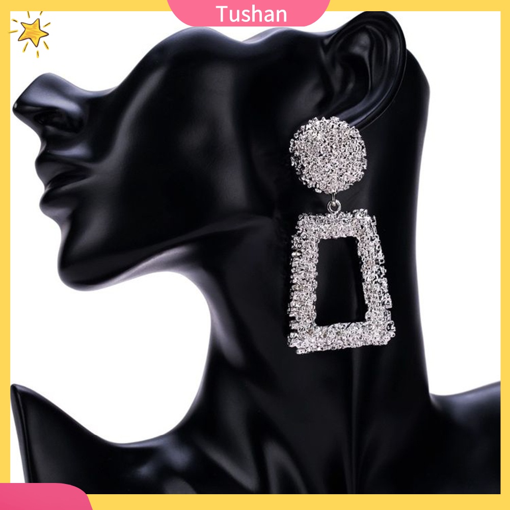 Đôi Bông Tai Dài Họa Tiết Hình Học Cá Tính Hợp Thời Trang Cho Nữ