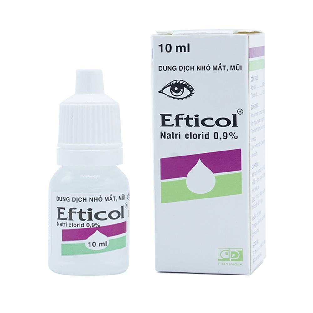 Dung dịch nhỏ mắt, mũi Efticol 10ml (Nacl 0,9%) - lốc 10 chai