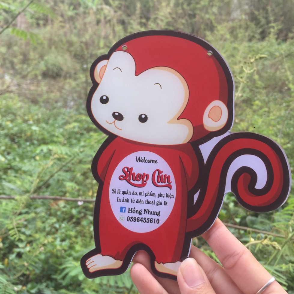 Bảng hiệu treo shop - bảng hiệu bán online - Thiết kế hình chú Khỉ đáng yêu | BigBuy360 - bigbuy360.vn