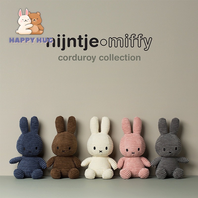 Gấu bông Thỏ Miffy dễ thương, gấu bông cho bé sơ sinh size 25cm 8 màu chất liệu bông nhung mịn cao cấp - Happy Hug