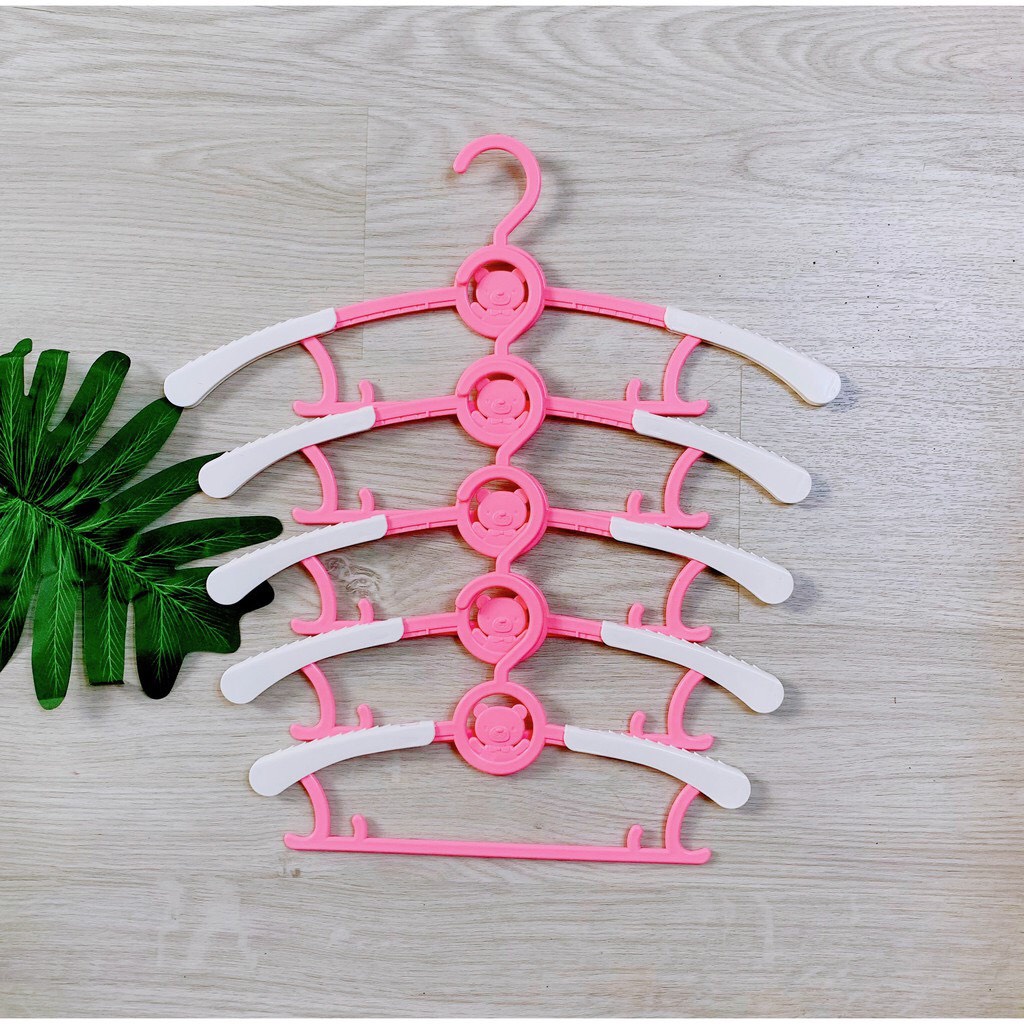 Set 5 chiếc móc nhựa treo quần áo trẻ em hình gấu