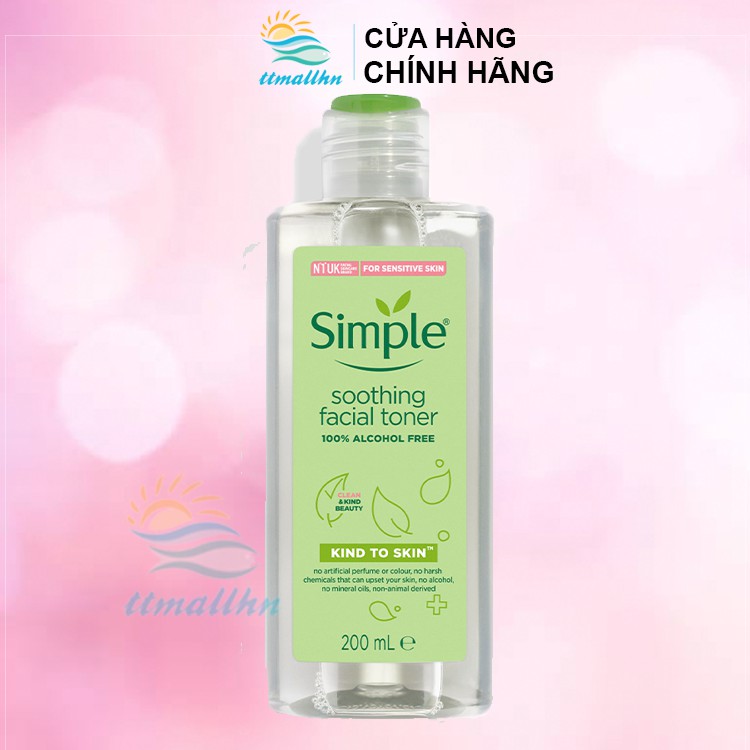 Nước hoa hồng Simple Kind to Skin Soothing Facial Toner