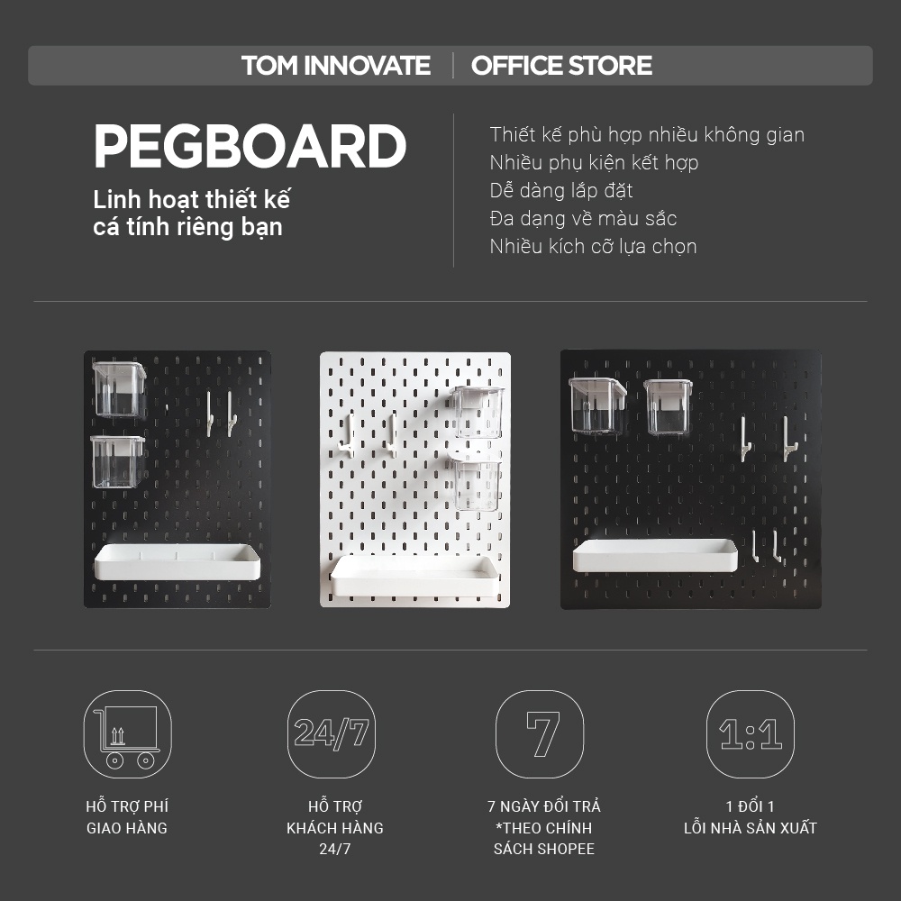 BẢNG CÀI TREO TƯỜNG TRẮNG / ĐEN PEGBOARD STYLE IKEA