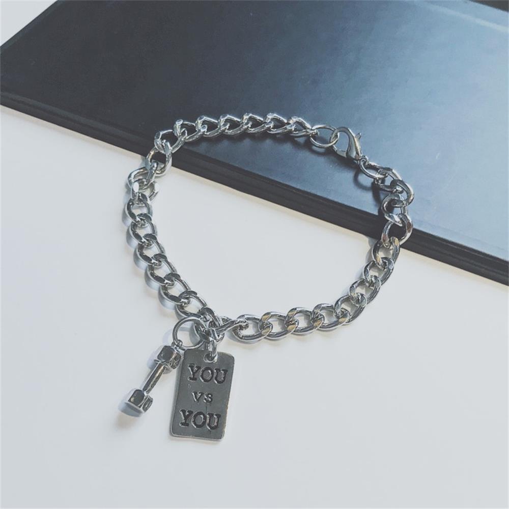 Vòng Đeo Tay Mặt Hình Quả Tạ Thời Trang Dành Cho Nam