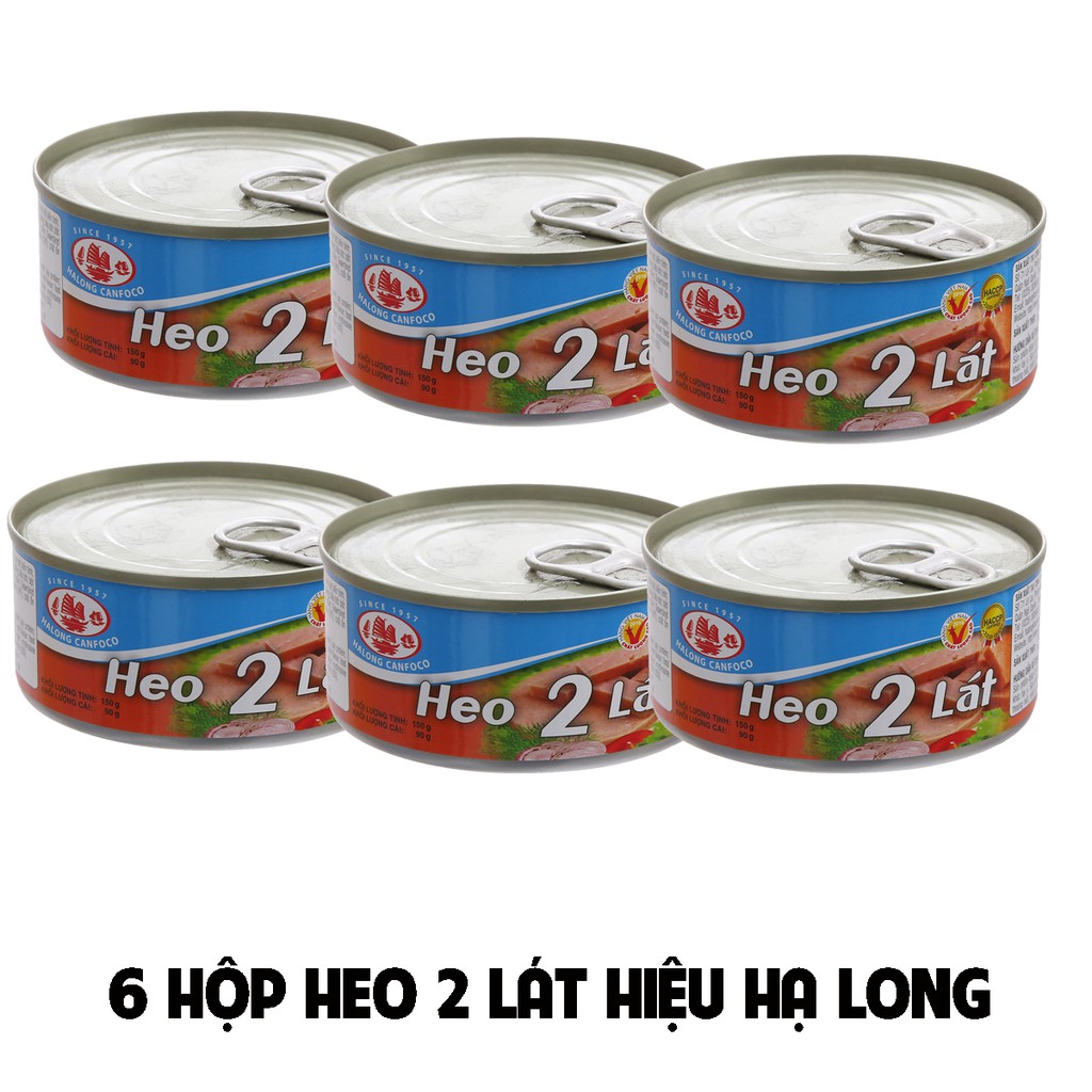 [Mã SRJULY1215 giảm 20K đơn 50K] 6 Hộp Heo hai lát Hạ Long hộp 150g/hộp