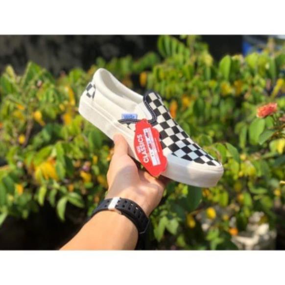 Giầy lười vans caro✅sập giá✅ slip on full box + hộp bảo vệ [fullbox]