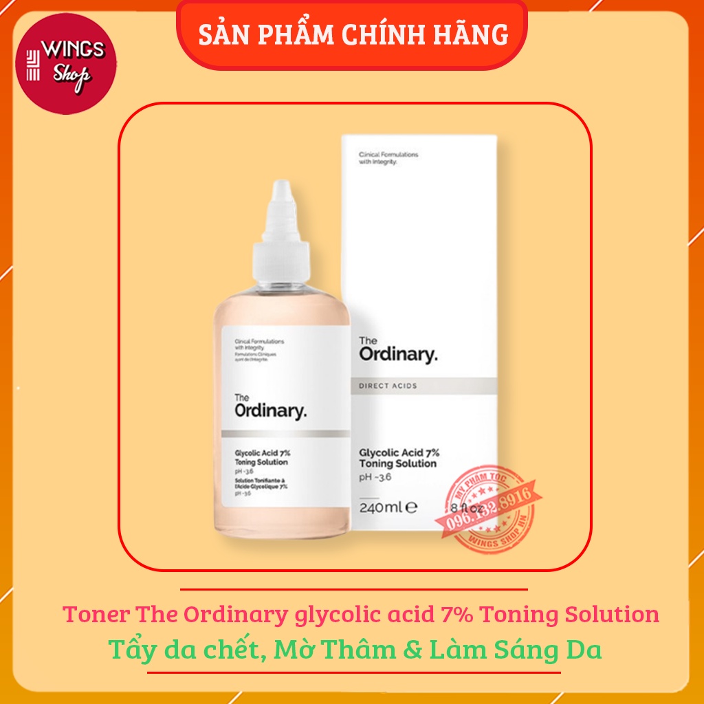 Toner The Ordinary Toner tẩy da chết Glycolic acid 7% 240ml Toning Solution | Wings Shop