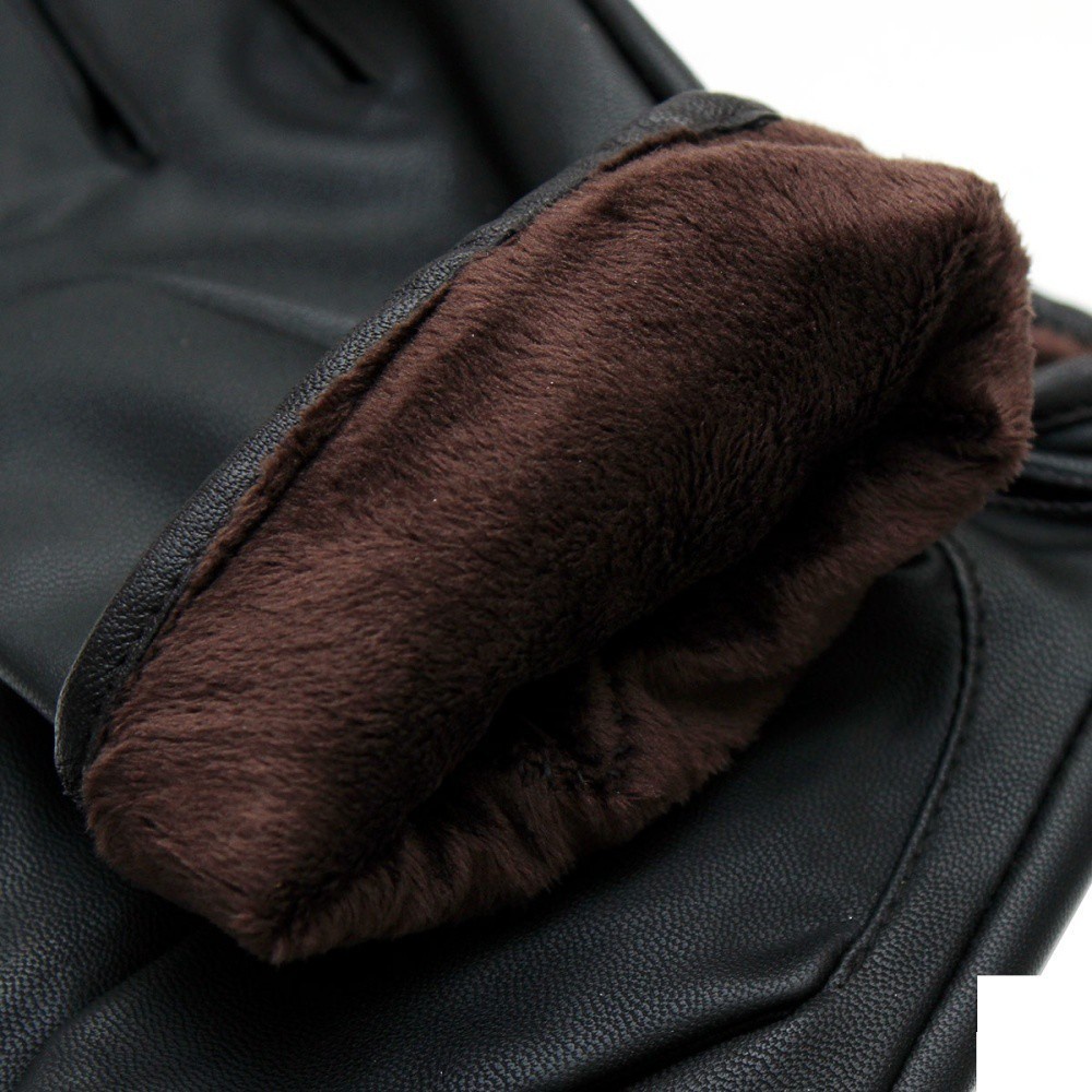 Găng tay da nam nữ lót nỉ ấm áp cảm ứng đi mưa Bodysport