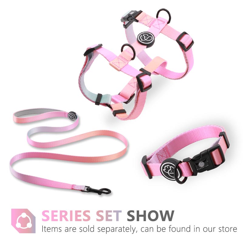 HamshMoc Vòng cổ họa tiết ombre màu gradient có thể điều chỉnh cho thú cưng cỡ nhỏ/vừa/lớn 1