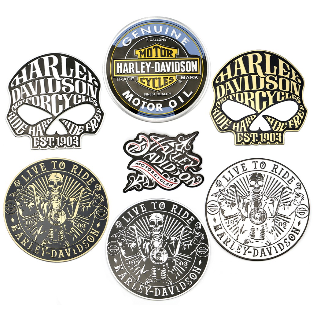 Miếng dán trang trí xe mô tô Harley làm bằng kim loại