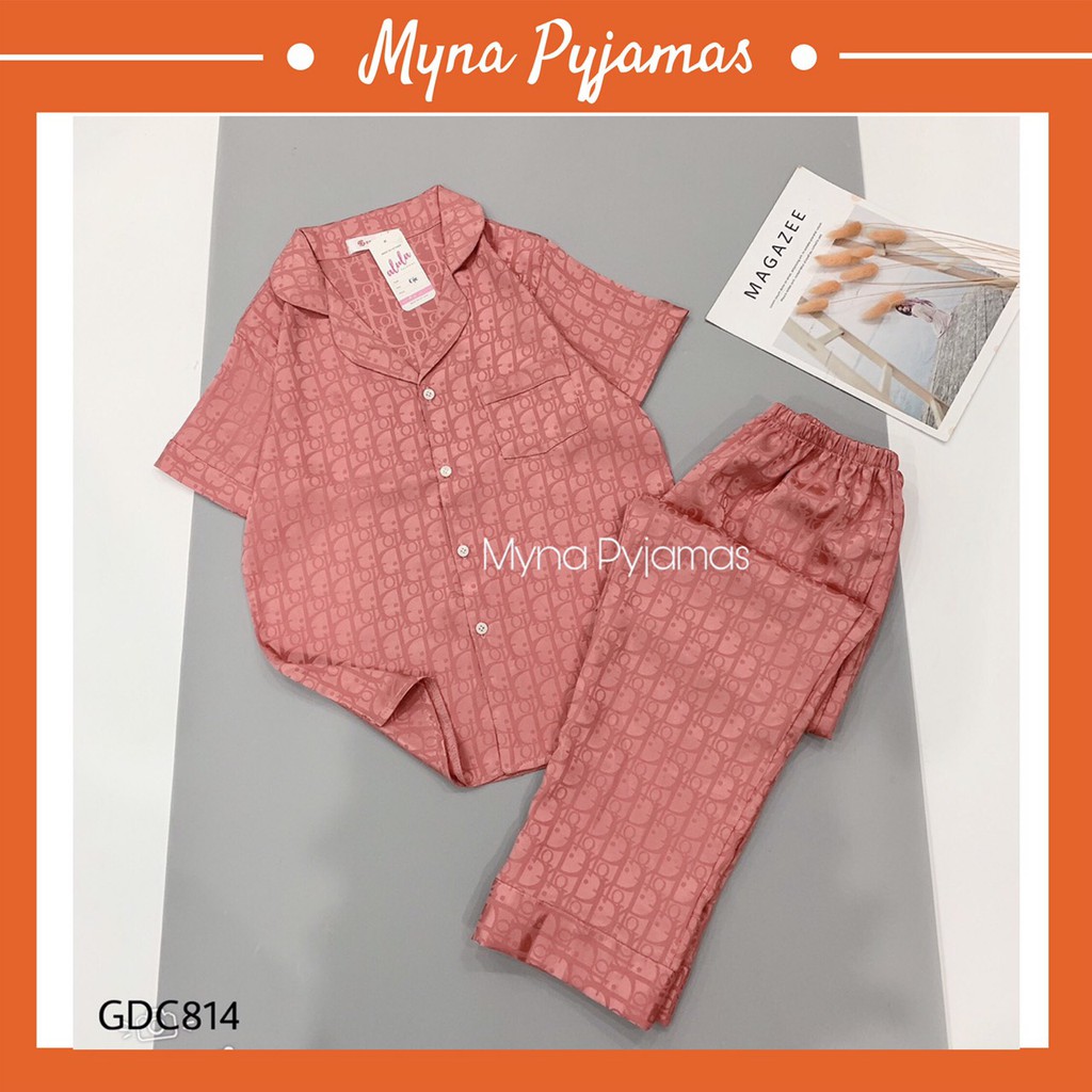 Bộ Pyjama, Bộ mặc nhà Lụa Gấm Cao Cấp Áo Cộc Quần Dài, Hàng có size, Ảnh chụp thật | BigBuy360 - bigbuy360.vn