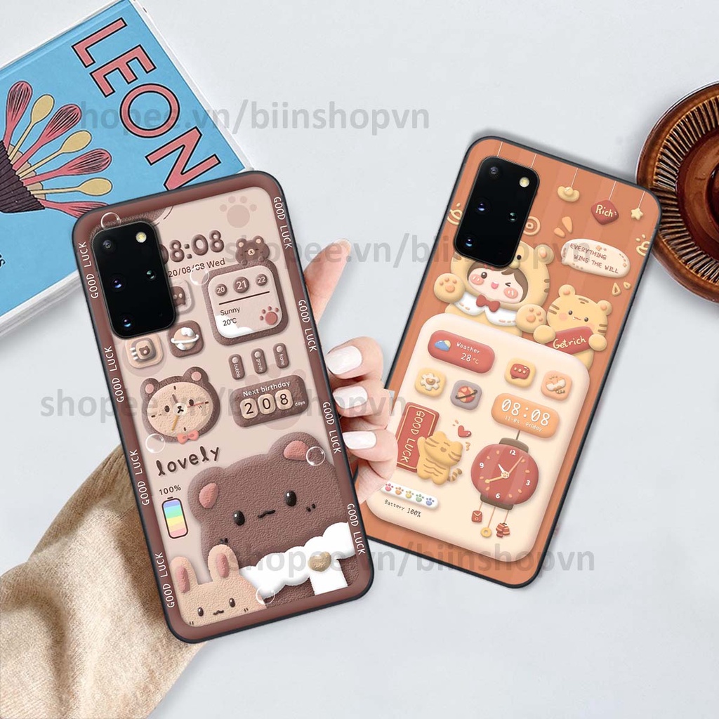 Ốp Samsung S20 / S20 Plus / S20+ in 3D icon gấu nổi siêu xinh, siêu đáng yêu, cá tính phong cách