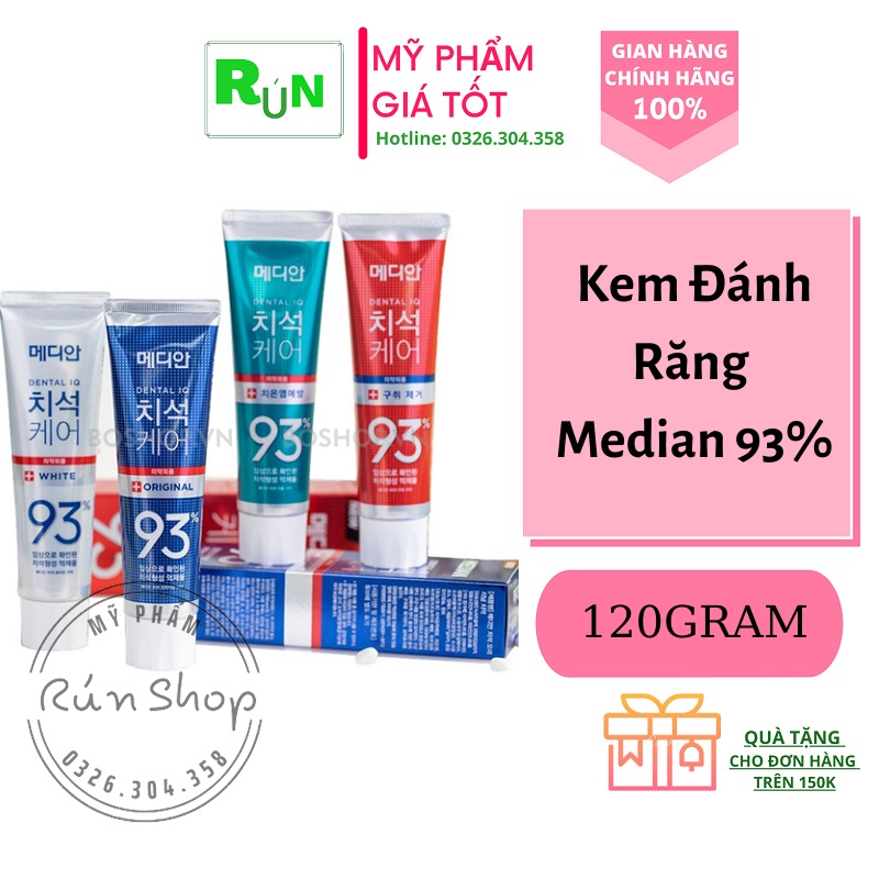 Kem Đánh Răng Median Dental IQ 93%(120g)- Bán chạy số 1 hàn quốc- Phòng tránh các bênh về răng miệng