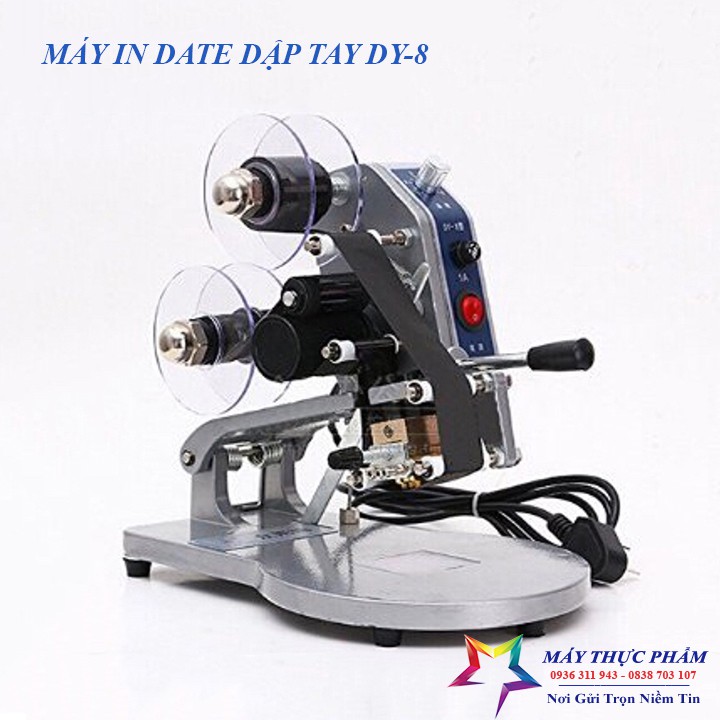 Máy in date dập tay Dy8, in hạn sử dụng tặng cuộn mực