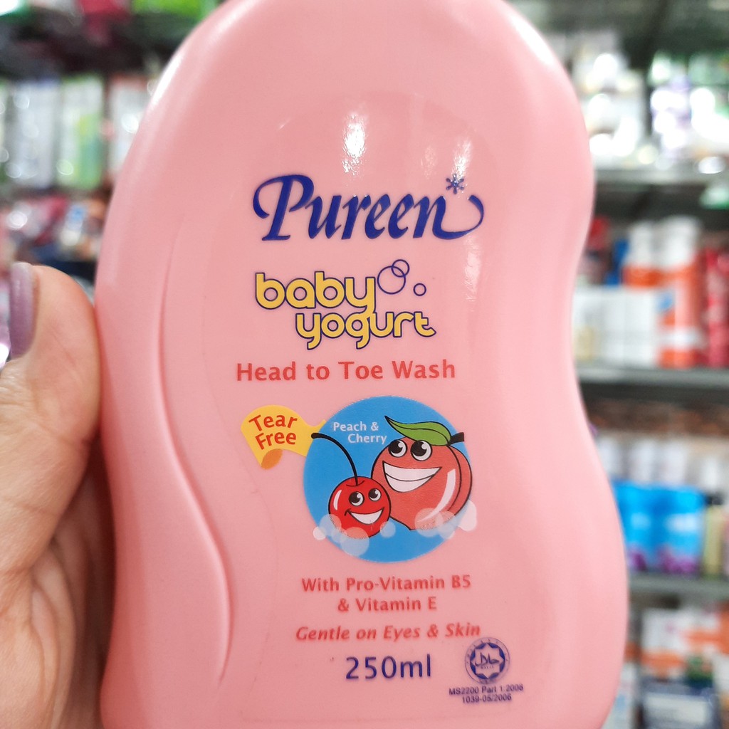 Sữa tắm gội Pureen tinh chất sữa chua, đào &amp; anh đào 250ml