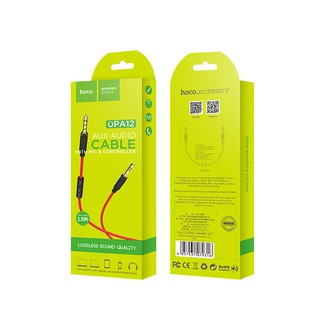 Cáp audio 3.5mm hoco upa12 aux - đỏ đen- dài 1m