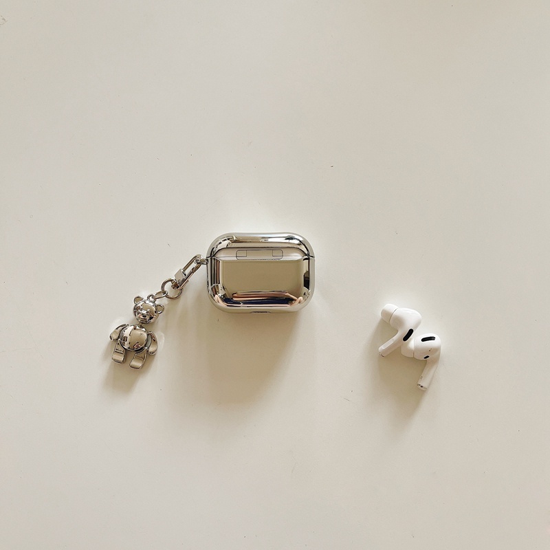 Vỏ bảo vệ hộp sạc tai nghe bằng silicon Bear họa tiết hoạt hình mạ điện cho Apple AirPods Pro AirPods 1 AirPods 2 Airpods 3(2021)