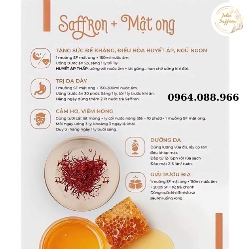 [CHÍNH HÃNG] Saffron Super Negin Ngâm Mật ong Bạc Hà (Xay sẵn) + Tặng que lấy mật + trà hoa | BigBuy360 - bigbuy360.vn