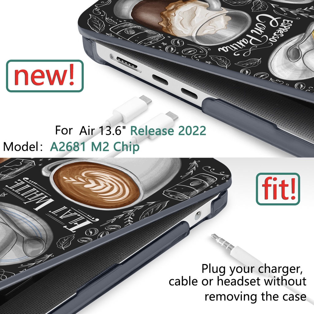 Ốp Bảo Vệ Laptop In Hình Cà Phê Cho Macbook Air Pro M2 A2681 A2338 14 M1 Pro Max A2442 Smooth 2020 M1 A2337 2020