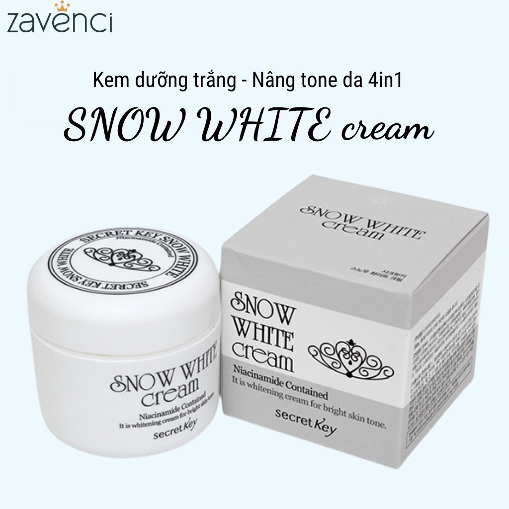 Kem Dưỡng Trắng SNOW WHITE Cream Secret Key Nâng Tone Cấp Ẩm Giúp Da Căng Mịn (50ml)