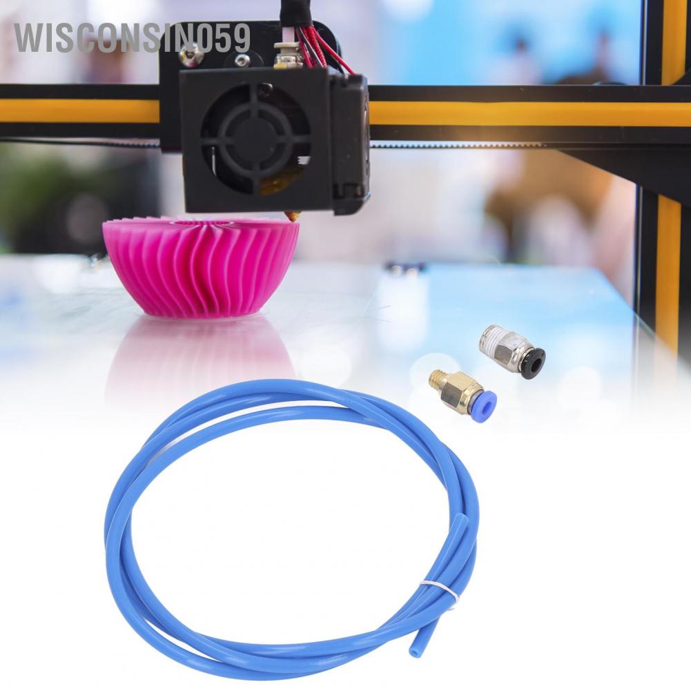 Wisconsin059 5PCS PTFE Tubes with 20PCS Pneumatic Fittings PC4‑M6 PC4‑M10 for 3D Printer 1.75mm Filament