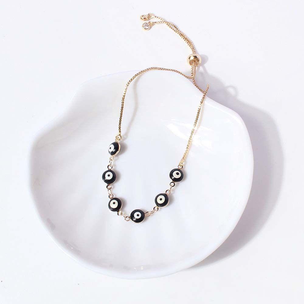 USNOW Vòng Tay Kim Loại Mặt Kính Xanh Hình Mắt Quỷ Màu Sắc May Mắn Làm Quà Tặng Valentine