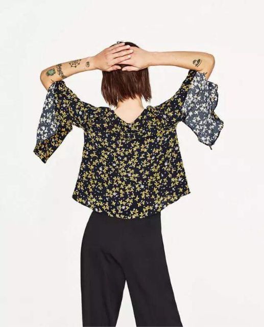 (Xả 50k)  Áo cổ đan dây ống tay xoè | BigBuy360 - bigbuy360.vn