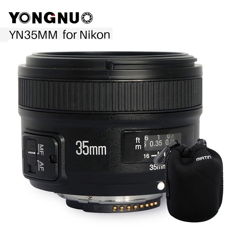 YONGNUO YN 35mm F2 Camera Lens  Nikon Canon EOS YN35MM Lenses AF MF Wide Angle Lens for 600D 60D 5DII 5D 500D 400D 650D