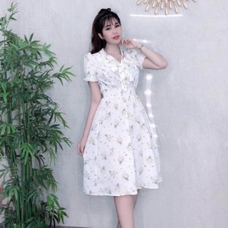 Đầm hoa nhí trắng hana300