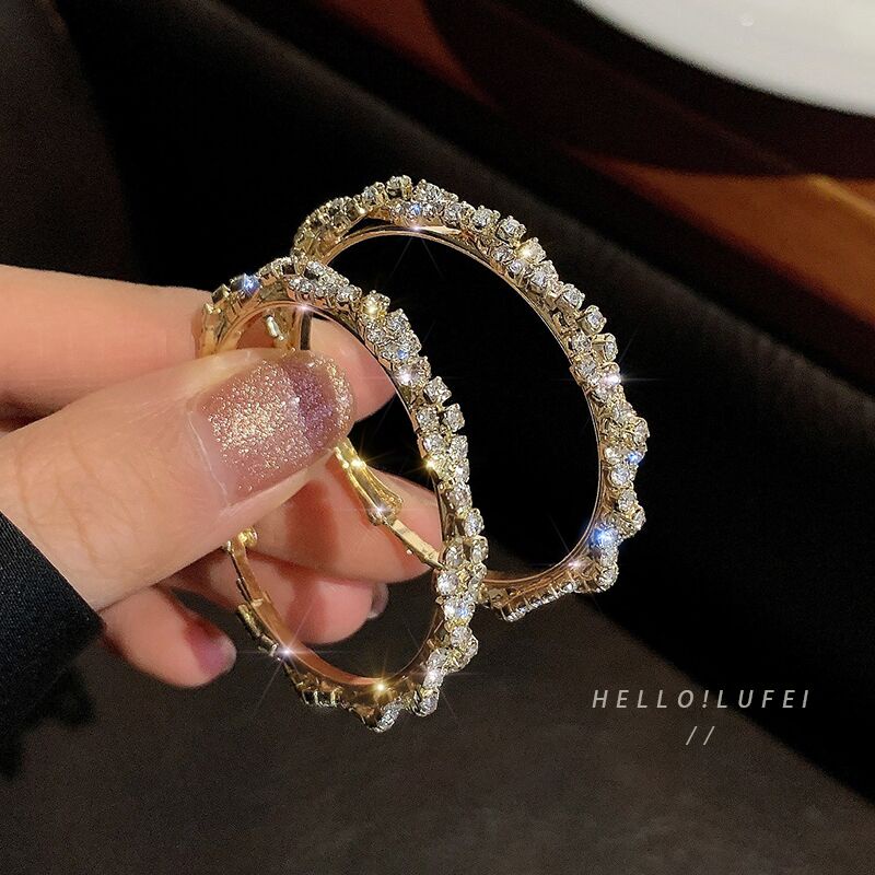 Bông Tai Mạ Bạc 925 Đính Đá Zircon Phong Cách Hàn Quốc Thời Trang Cho Nữ