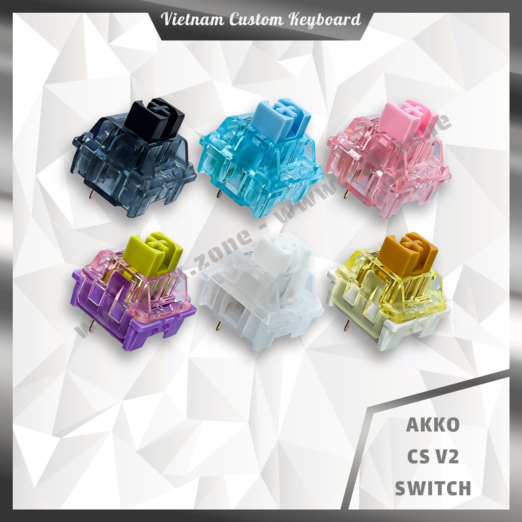 Akko CS V2 Switch | Pack 45 Switch Fullbox | Linear/Tactile | Rẻ Đẹp Hiệu Năng Cao | Jelly | Starfish | Sponge | VCK