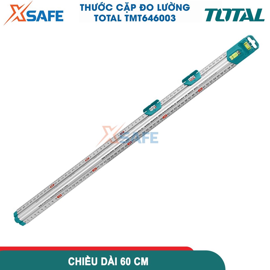Thước cặp đo lường TOTAL TMT646003 chiều dài 60cm, thước nhôm 2 nút trượt dễ đọc, cấu trúc tam giác mạnh mẽ - CHÍNH HÃNG