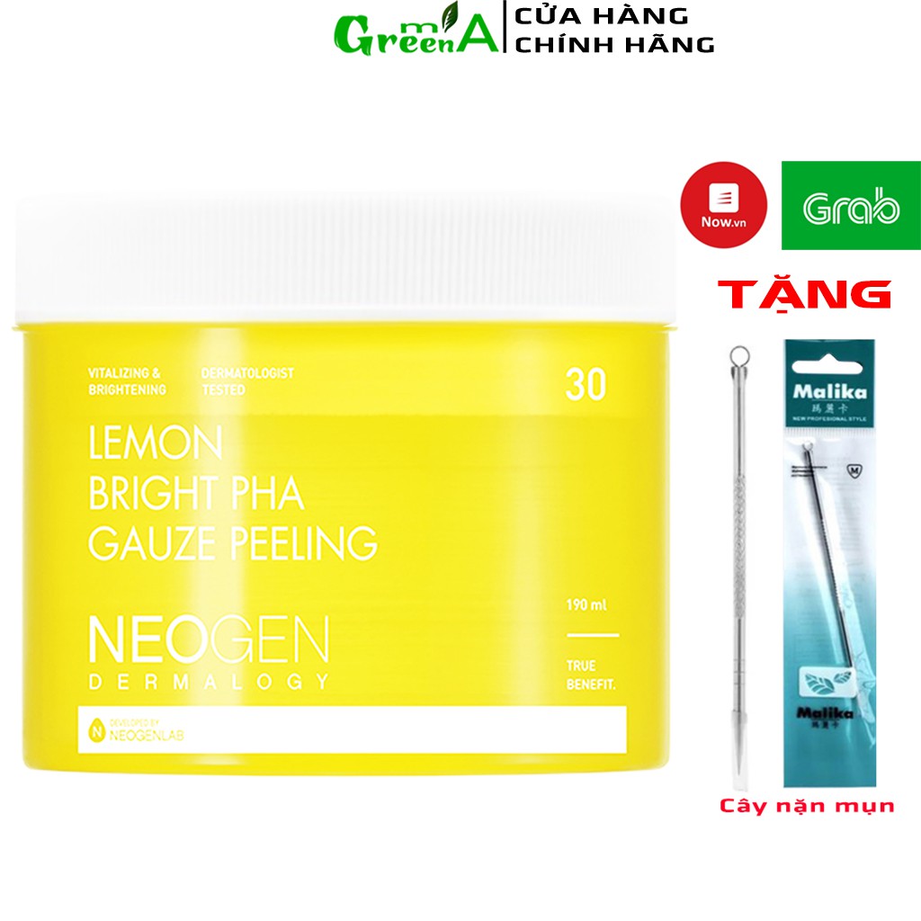 Tẩy Da Chết Chanh Vàng Neogen Dermalogy Lemon Bright Pha Guaze Peeling Pad 30 Miếng [NHẬP KHẨU CHÍNH HÃNG]