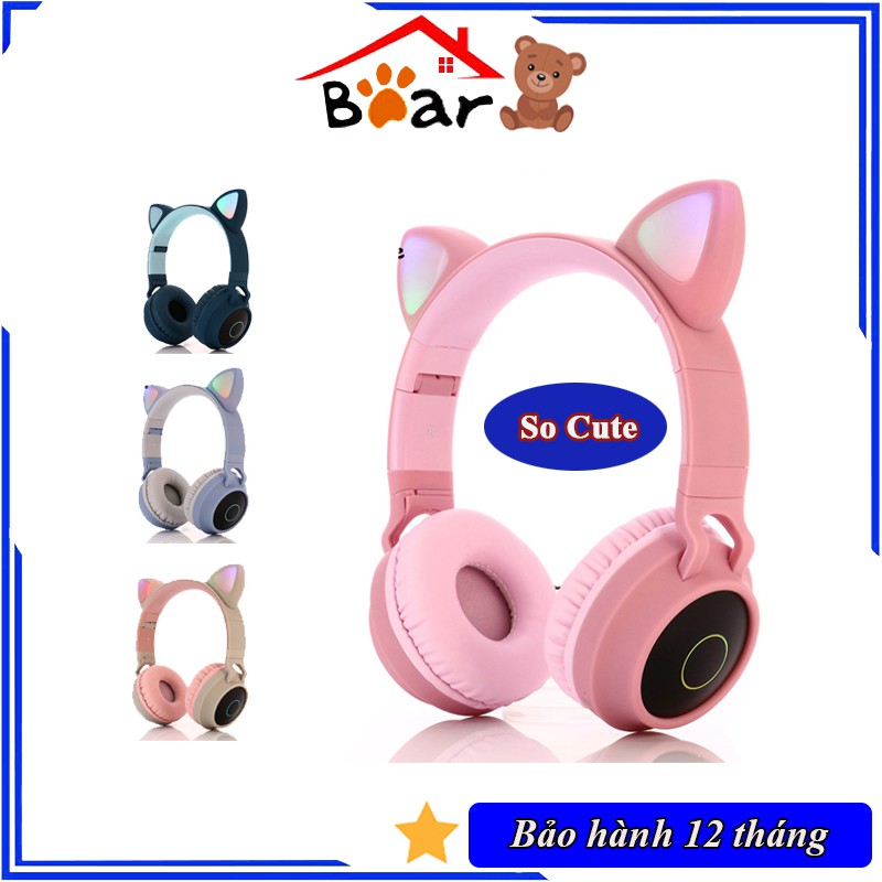 [HOT] Tai nghe mèo bluetooth chụp tai cao cấp | Headphone tai mèo dễ thương, có mic, chống ồn, âm bass trầm ấm - BH 12T | BigBuy360 - bigbuy360.vn