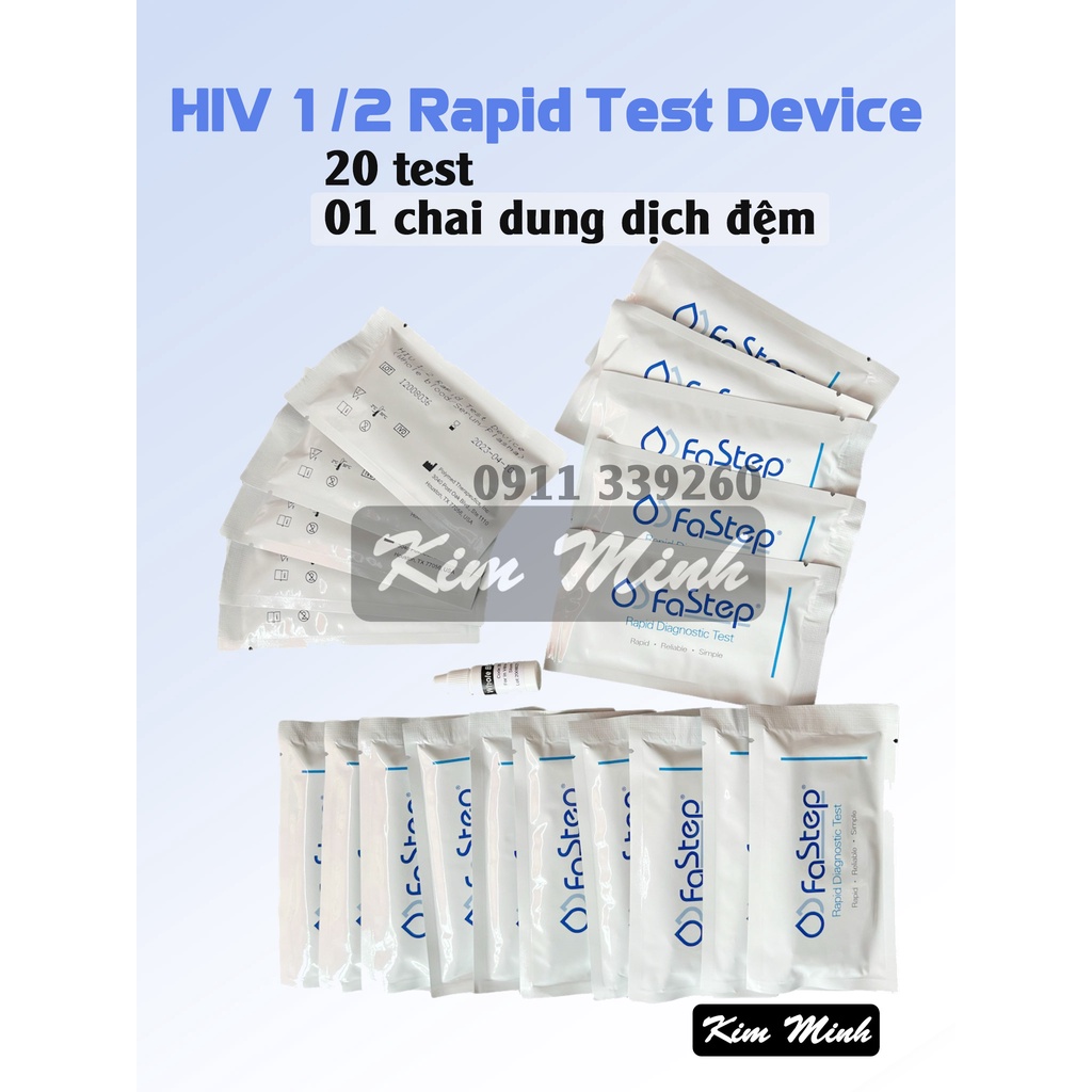 Que thử HIV Fastep USA tách lẻ 20 test, dạng khay