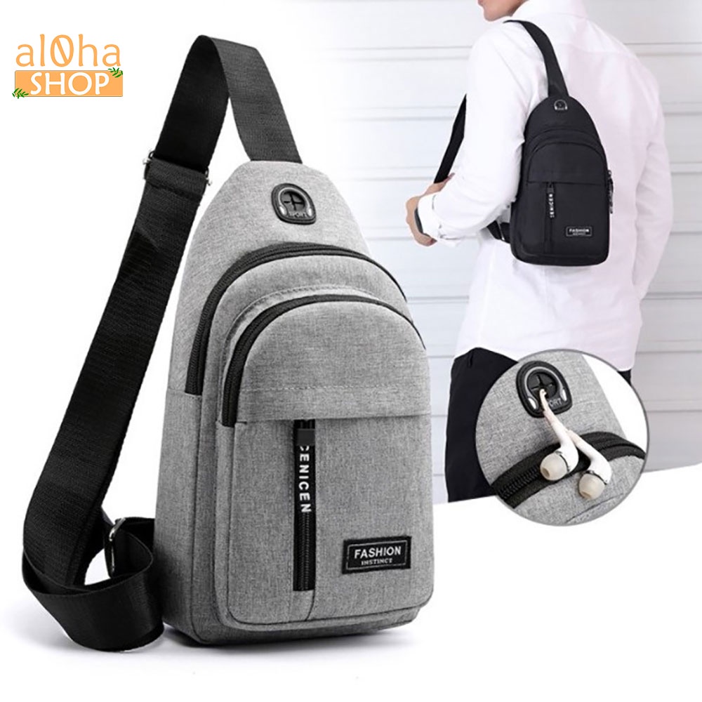 Túi đeo chéo Fashion vải Canvas unisex nam nữ phong cách trẻ trung Hàn - al0ha Shop
