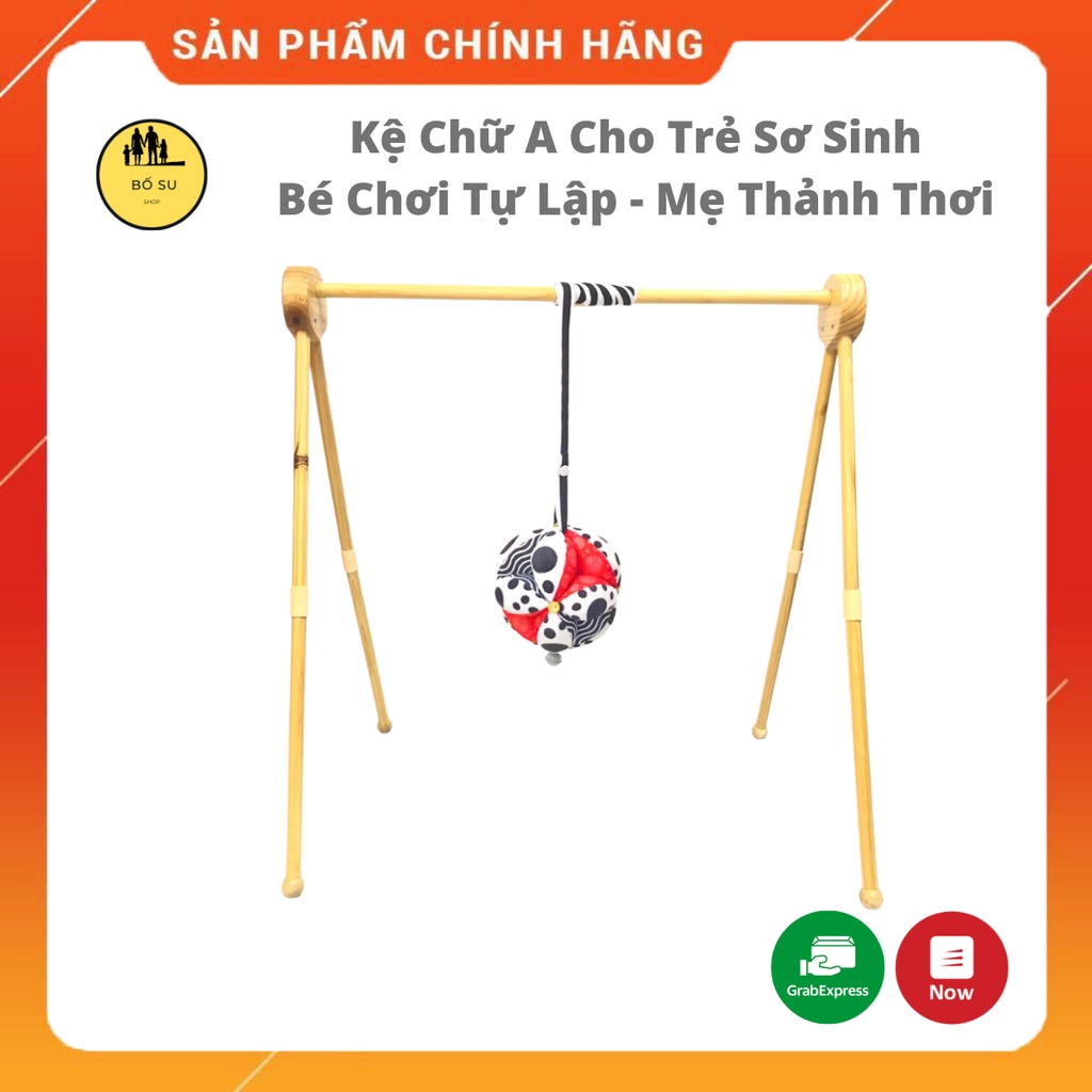 Kệ chữ A cho trẻ sơ sinh bằng gỗ bé chơi tự lập mẹ thảnh thơi Shop Bố Su