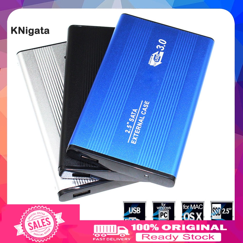 Hộp Đựng Ổ Cứng Ngoài Usb 3.0 / 2.0 Hdd Ssd 2.5inch Sata Bằng Kim Loại